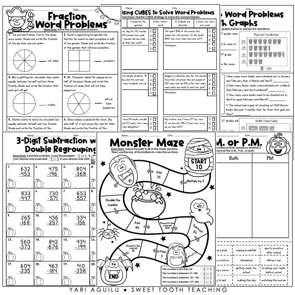 math worksheets for 3rd graders
