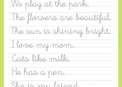 Cursive Writing Sentences Worksheets PDF Worksheet World