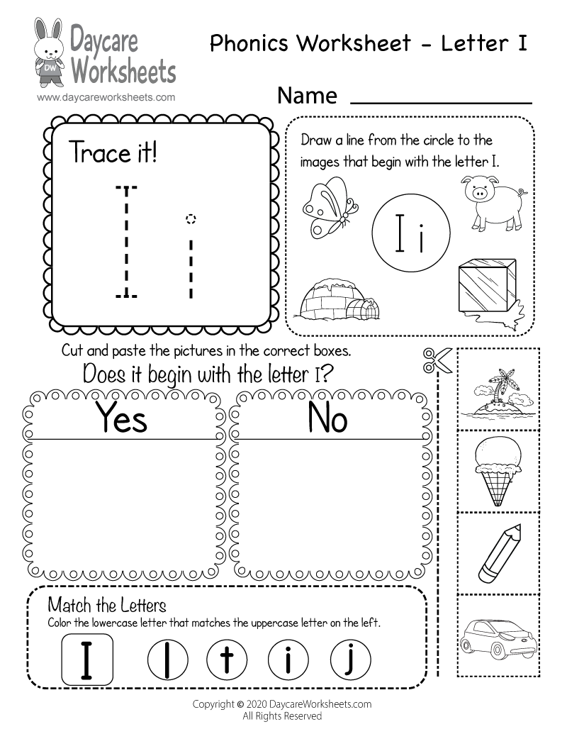 Free Printable Letter I Beginning Sounds Phonics Worksheet For Preschool Free Printable Letter I Beginning Sounds Phonics Worksheet For Preschool