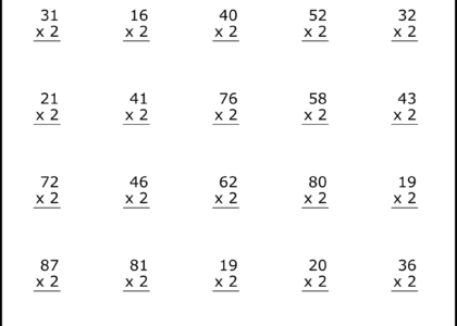 Multiplication Worksheets 2 Digit By 1 Digit Math Drills Free Printables Lettering SVG Files Tools Apps