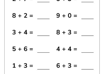 12 Single Digit Addition Worksheets Homeschool Kindergarten First Grade Maths Drills PDF Etsy