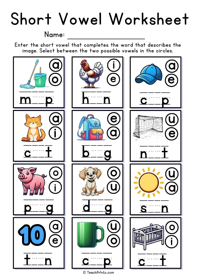 16 Short Vowel Worksheets Free PDF Printables Teach Prints 16 Short Vowel Worksheets Free PDF Printables Teach Prints