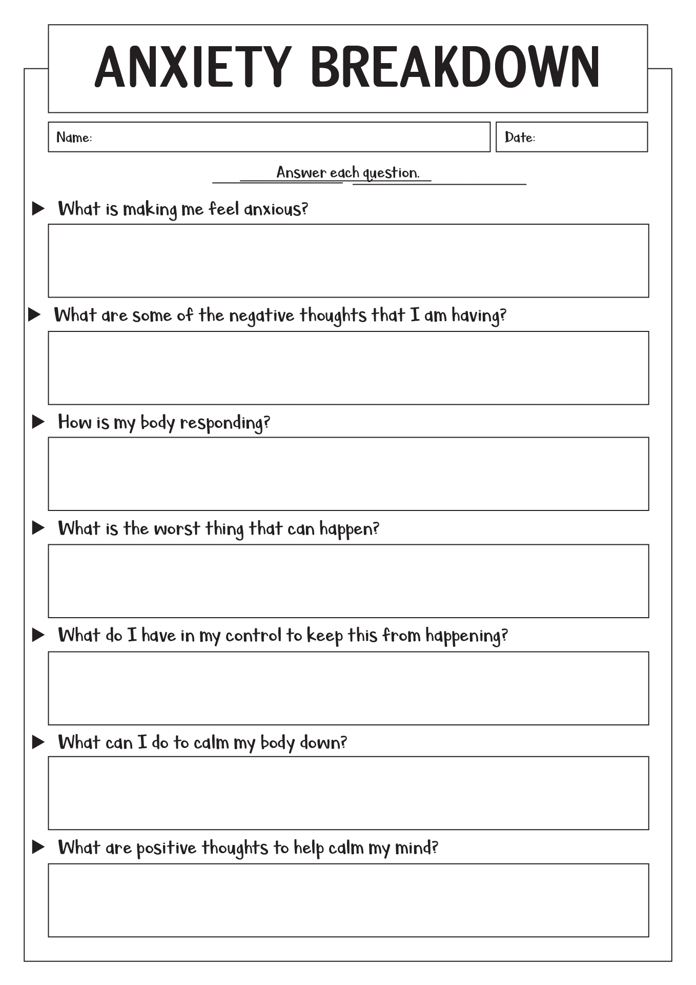 18 Anxiety CBT Worksheets Free PDF At Worksheeto 18 Anxiety CBT Worksheets Free PDF At Worksheeto