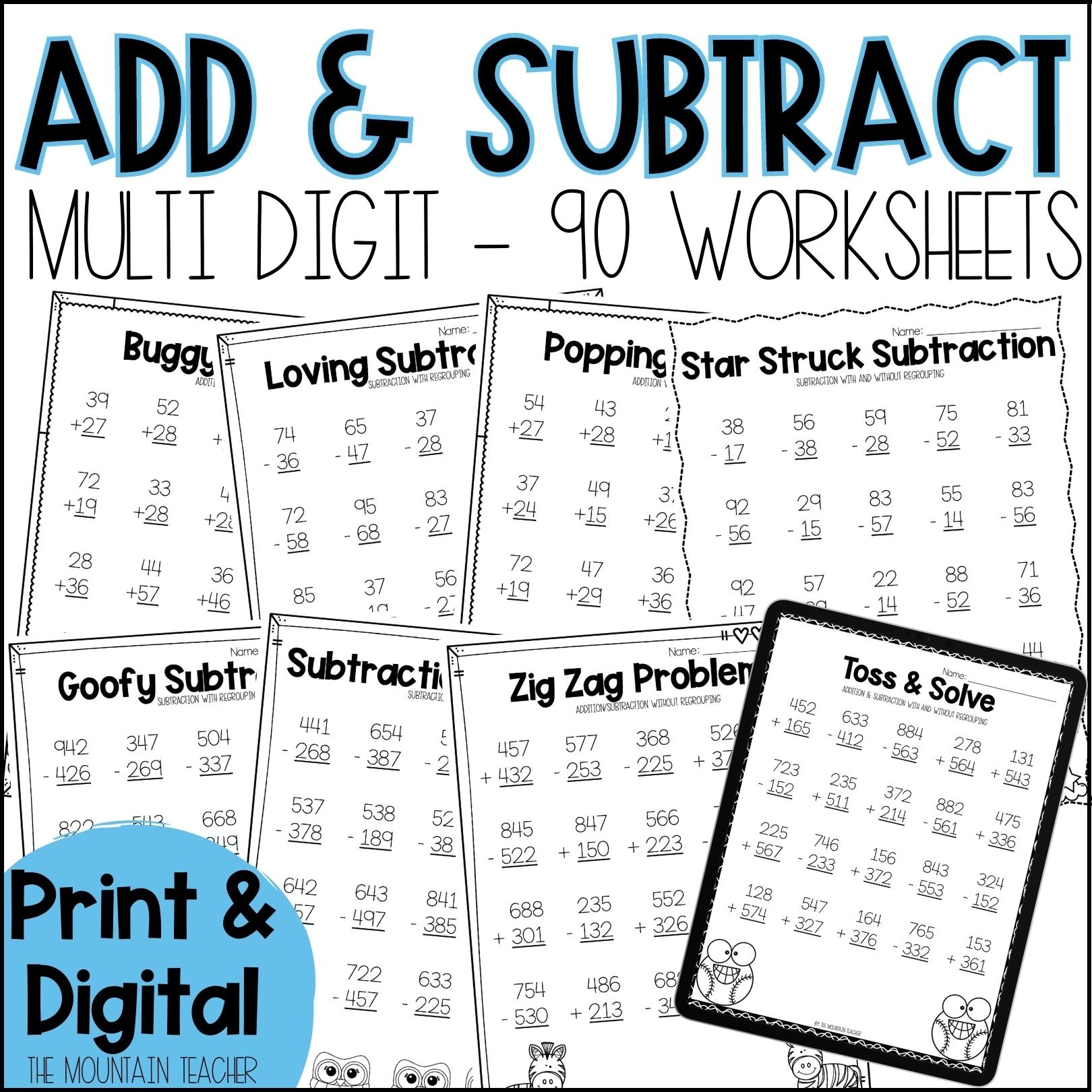 addition and subtraction worksheet