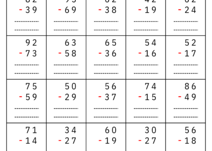 2 Digit Subtraction With Regrouping Number Math Worksheets For Grade 1 2 3 Made By Teachers