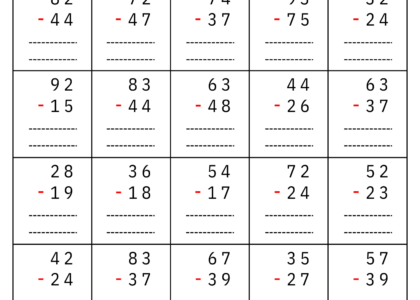2 Digit Subtraction With Regrouping Number Math Worksheets For Grade 1 2 3 Made By Teachers