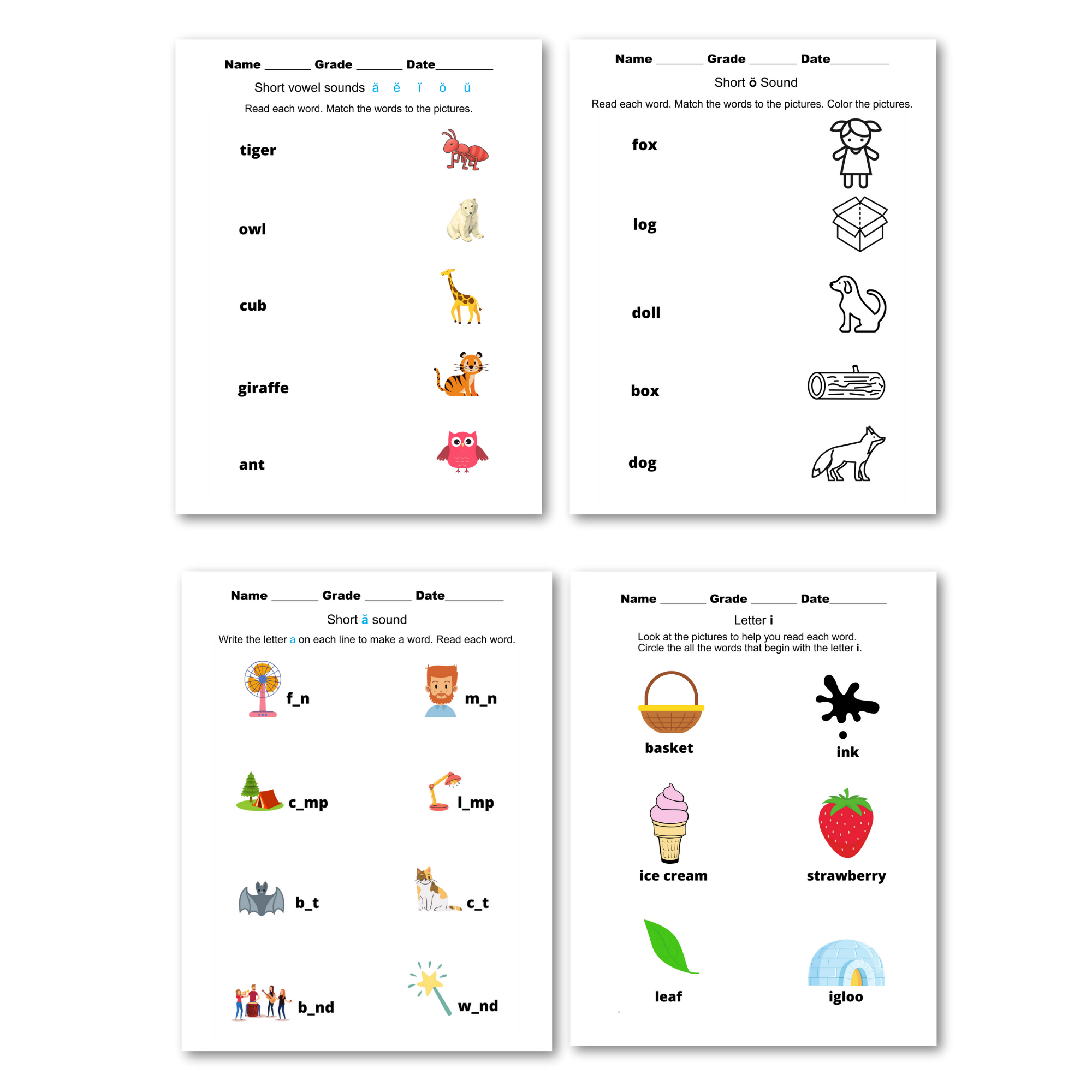 phonics worksheet for kg