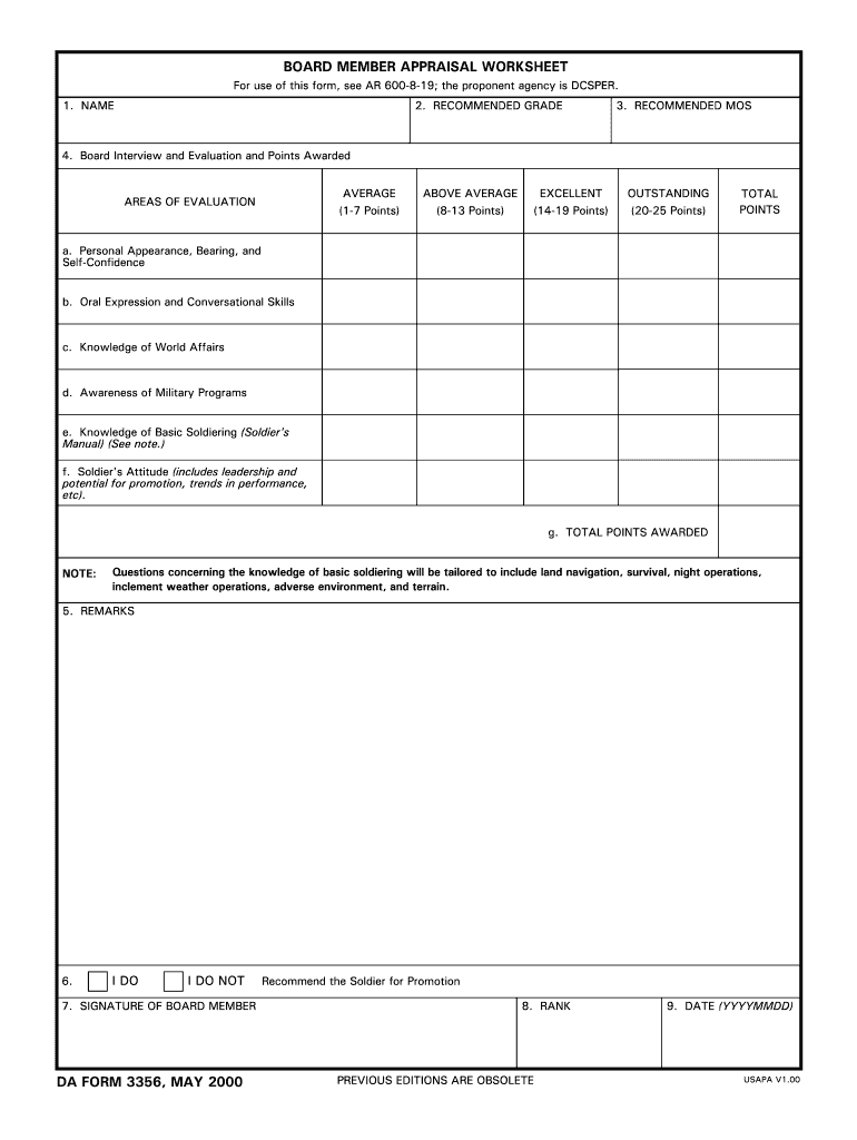 army promotion point worksheet