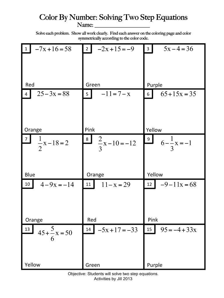2013 2026 Form Color By Number Solving Two Step Equations Blank Fillable Template Fill Out Print Download PDF PdfFiller 2013 2026 Form Color By Number Solving Two Step Equations Blank Fillable Template Fill Out Print Download PDF PdfFiller