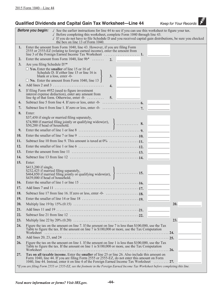 2015 2026 Form IRS Instruction 1040 Line 44 Blank Fillable Template Fill Out Print Download PDF PdfFiller 2015 2026 Form IRS Instruction 1040 Line 44 Blank Fillable Template Fill Out Print Download PDF PdfFiller