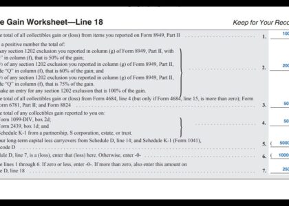28 Rate Gain Worksheet Walkthrough IRS Schedule D YouTube