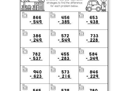 2nd Grade Math Worksheets 3 Digit Subtraction With Regrouping Service Subtraction Lucky Little Learners