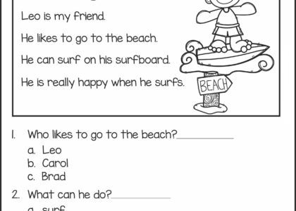 2nd Grade Reading Worksheets Best Coloring Pages For Kids
