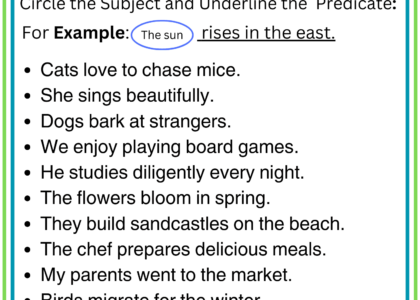 3 Subject And Predicate Worksheets With Answers In English Englishan