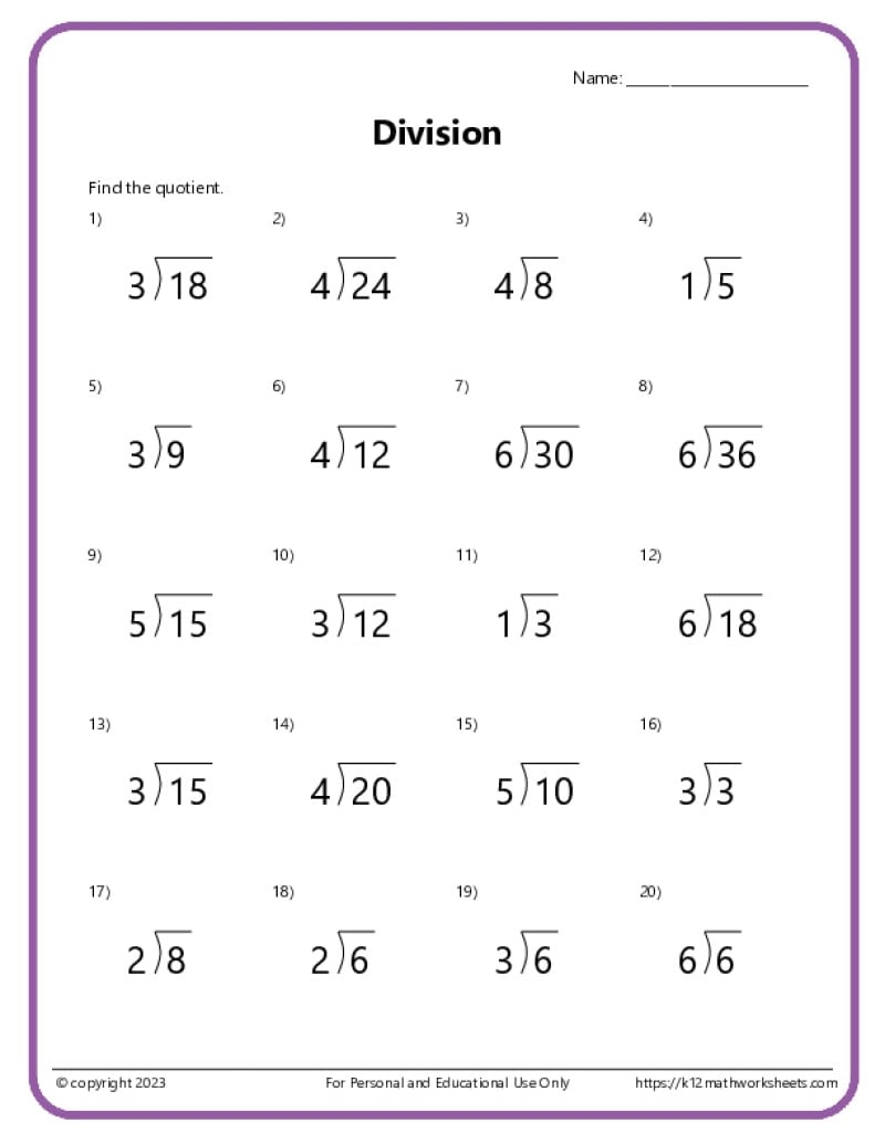 3rd Grade Division Worksheets K12 Math Worksheets 3rd Grade Division Worksheets K12 Math Worksheets