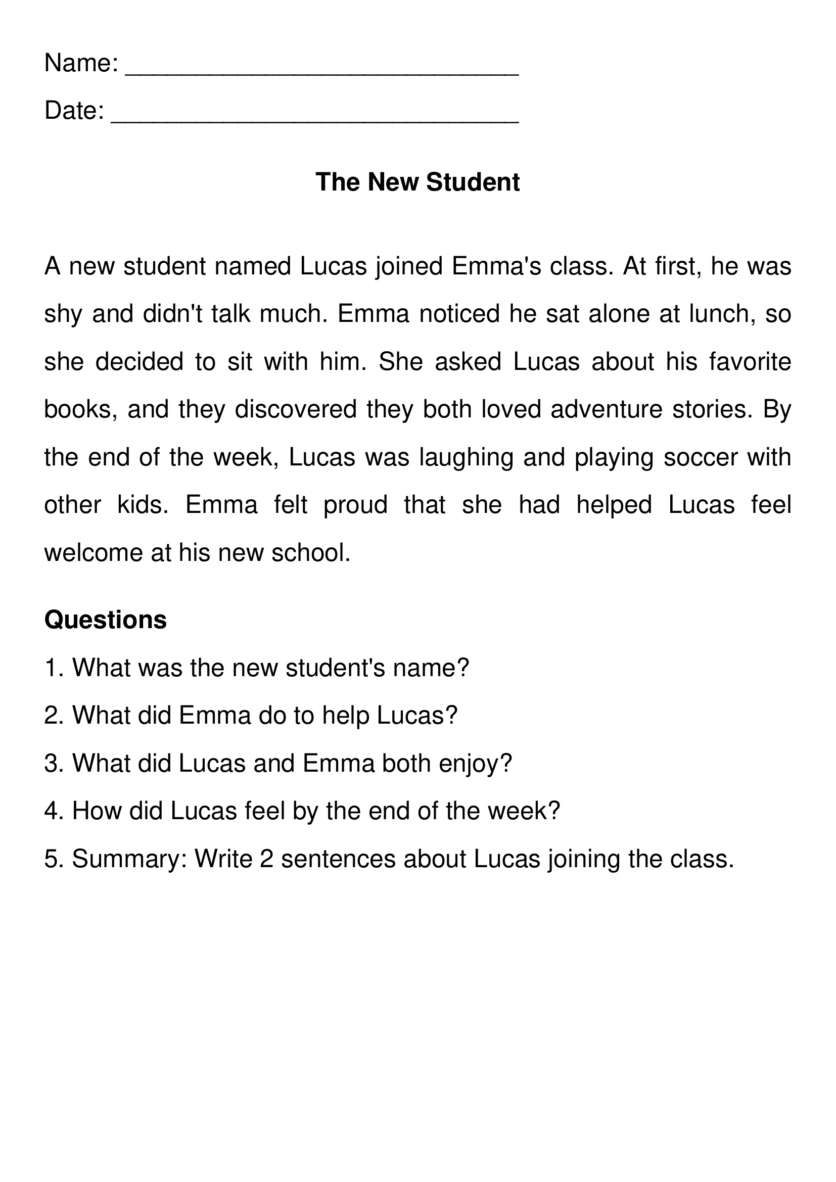 3rd Grade Reading Comprehension Worksheets Free PDF 