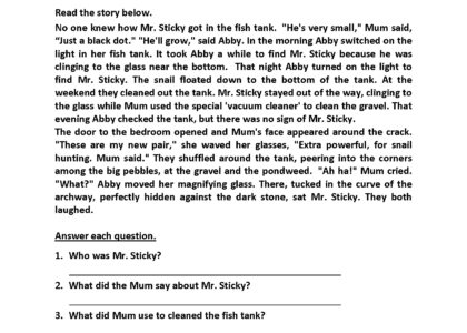 3rd Grade Reading Comprehension Worksheets Free PDF 