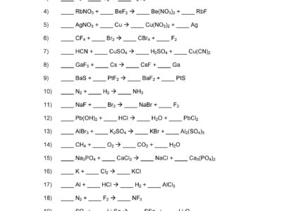 49 Balancing Chemical Equations Worksheets with Answers 