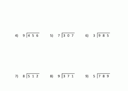 4th Grade Long Division Worksheets