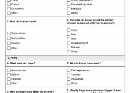 4th Step Worksheet