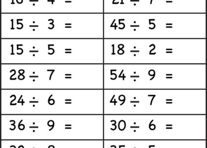 5 Free Math Worksheets Third Grade 3 Division Division Facts 1 To 10 AMP