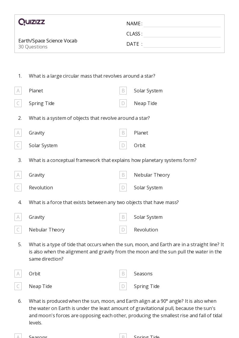 6th grade science worksheets 6th grade science worksheets