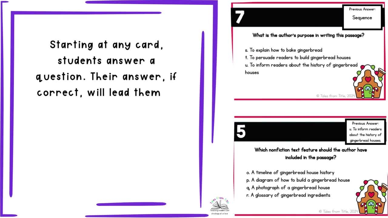 5th Grade History Of Gingerbread Houses Nonfiction Comprehension Scavenger Hunt Etsy