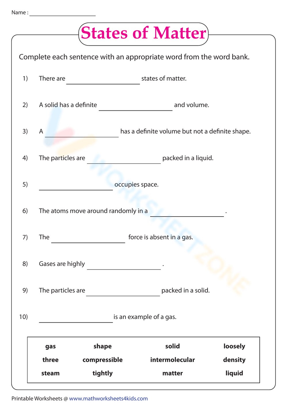 5th Grade Science Fill In The Blanks Worksheets Printable 5th Grade Science Fill In The Blanks Worksheets Printable
