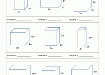 5th Grade Volume Worksheets