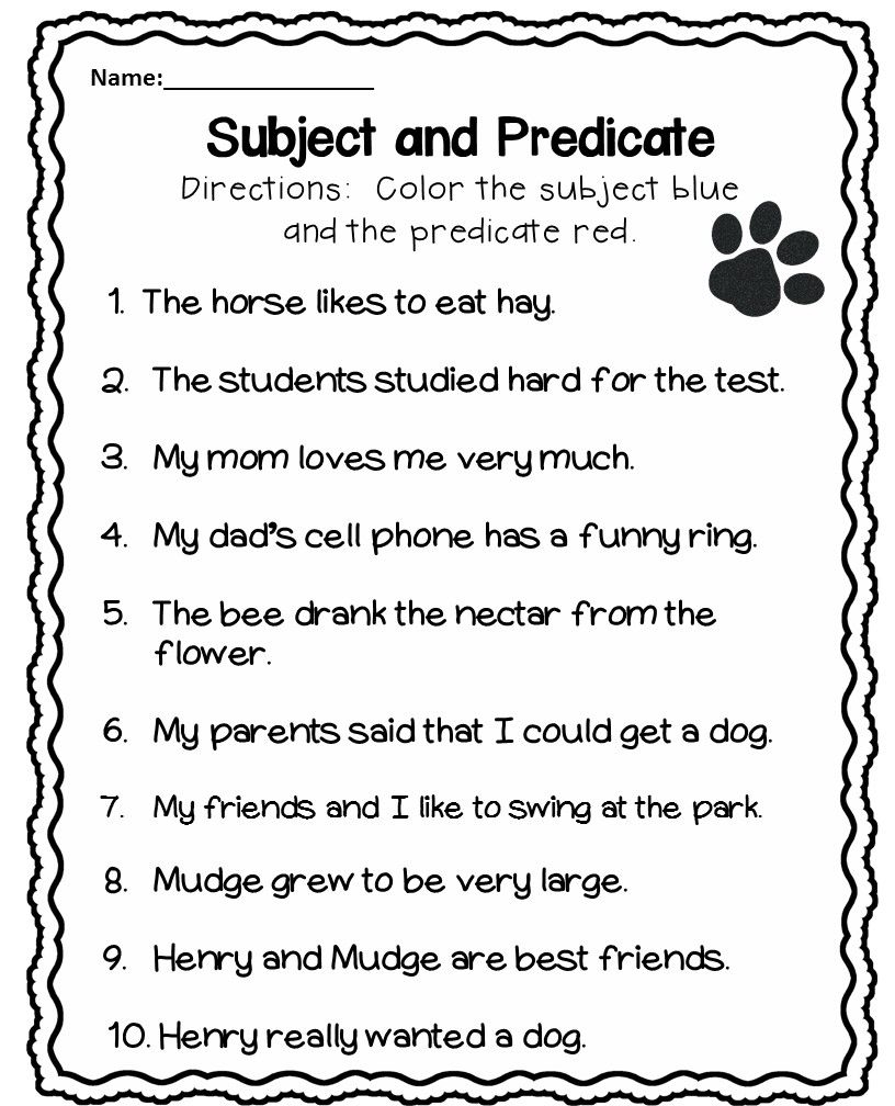 subject and predicate worksheets subject and predicate worksheets