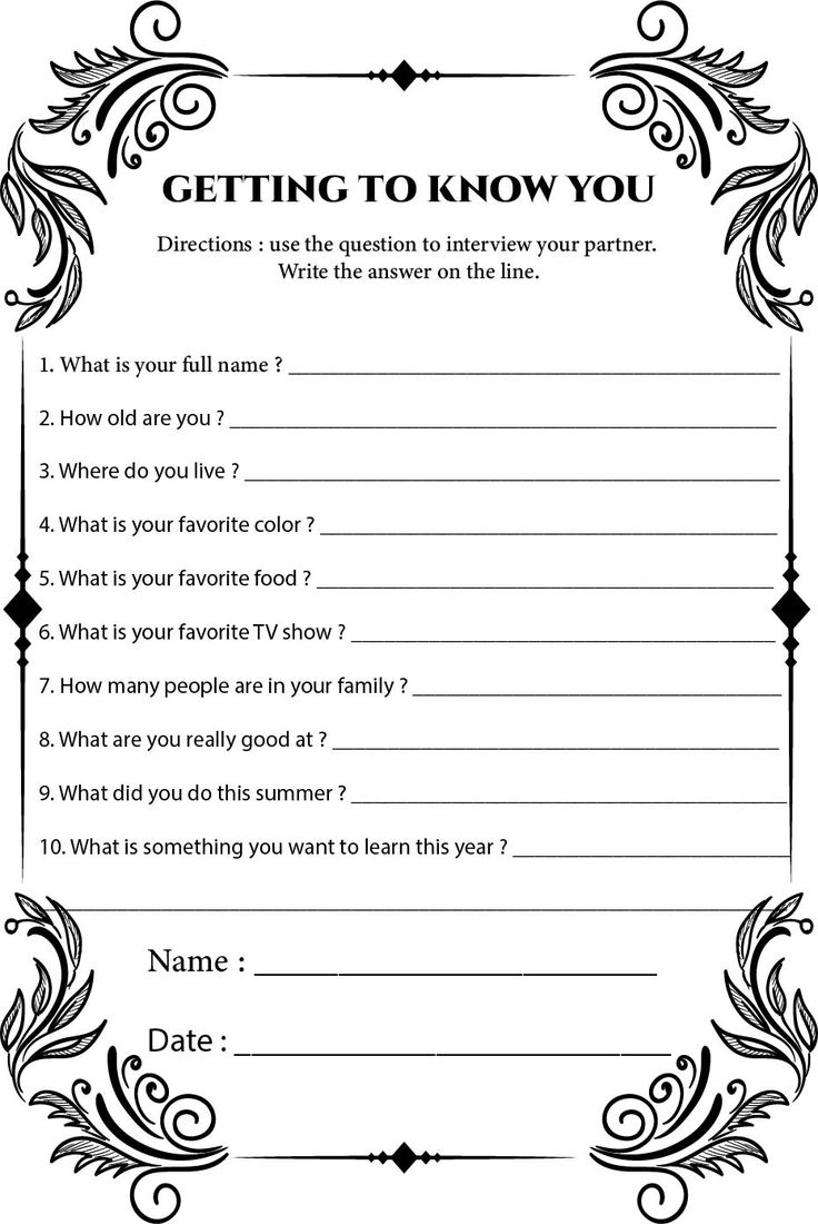 9 Best Classroom Getting To Know You Printables