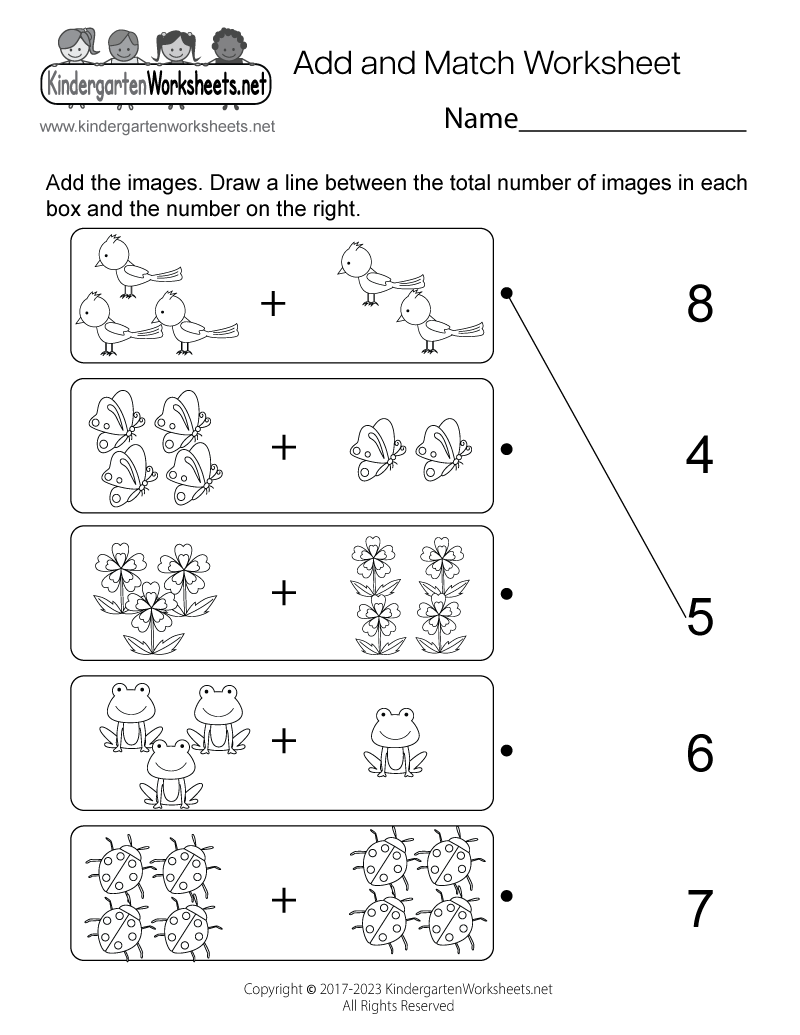 Add And Match Picture Addition Worksheet Free Printable Digital PDF Add And Match Picture Addition Worksheet Free Printable Digital PDF