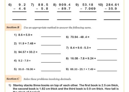 Adding And Subtracting Decimals Worksheet Fun And Engaging 5th Grade PDF Worksheets