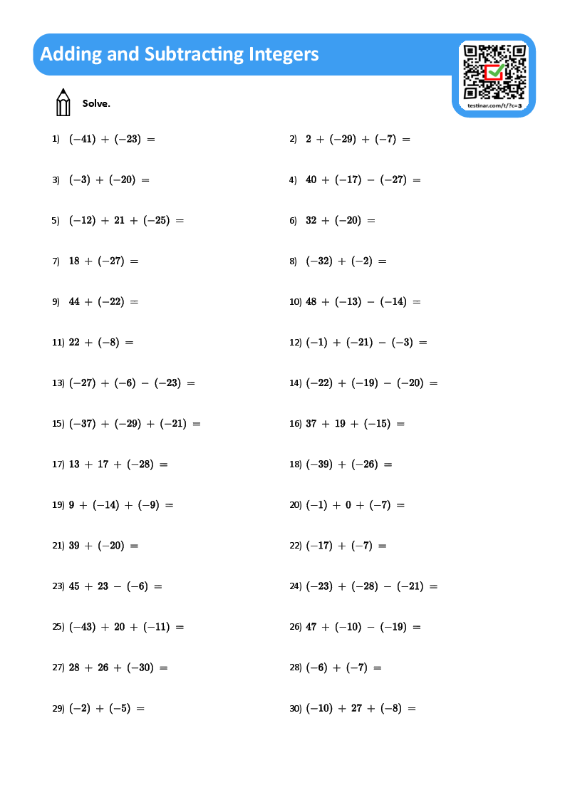 adding and subtracting integers worksheet pdf adding and subtracting integers worksheet pdf