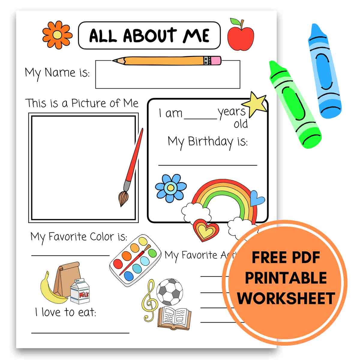 All About Me Printable Preschool Worksheet Free PDF MindyMakes All About Me Printable Preschool Worksheet Free PDF MindyMakes