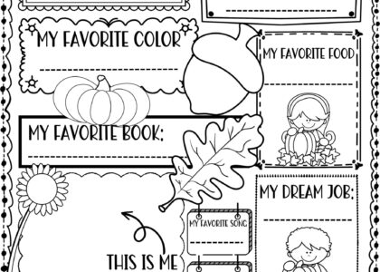 All About Me Worksheet Fall Theme First Day Of School Activity Made By Teachers