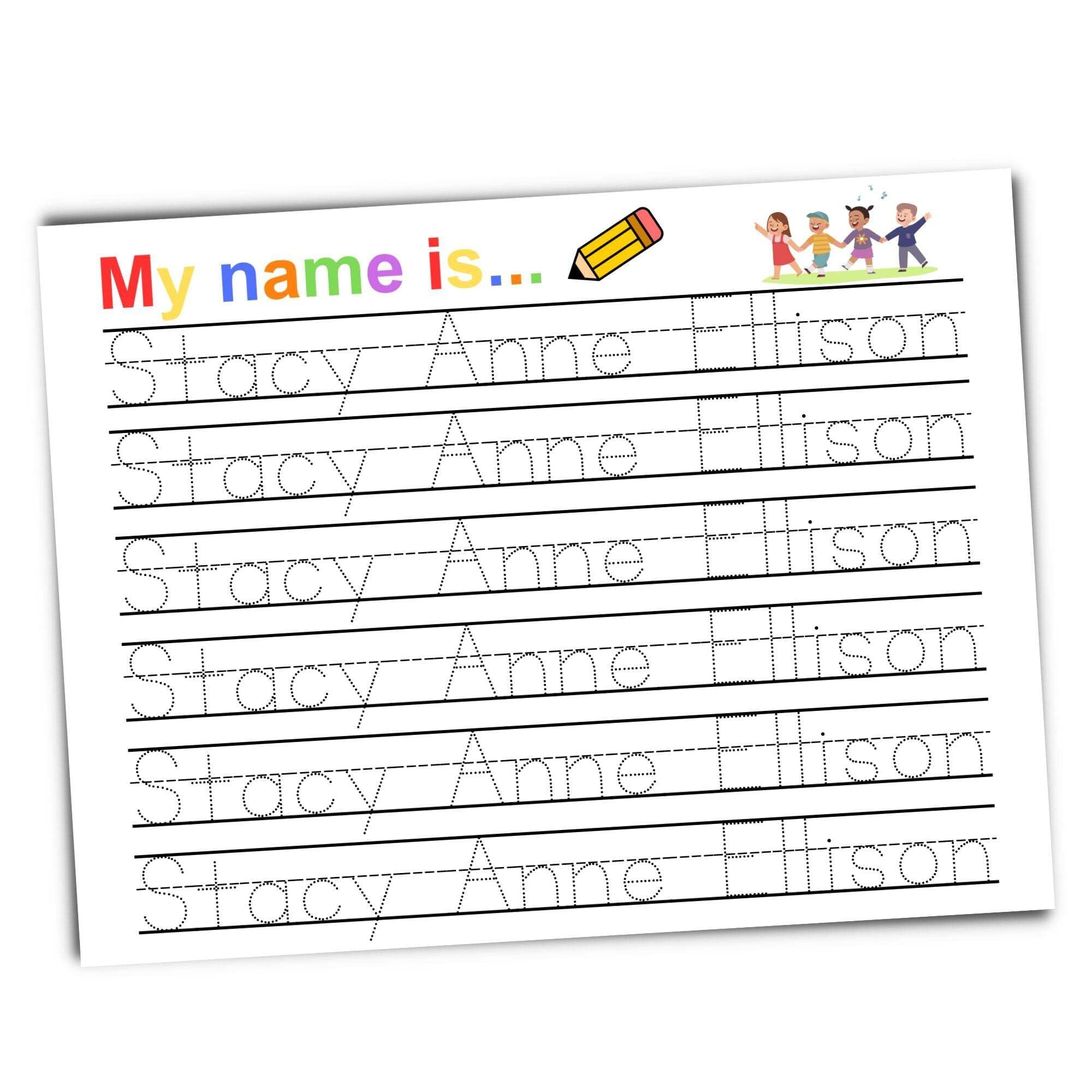 create name tracing worksheets