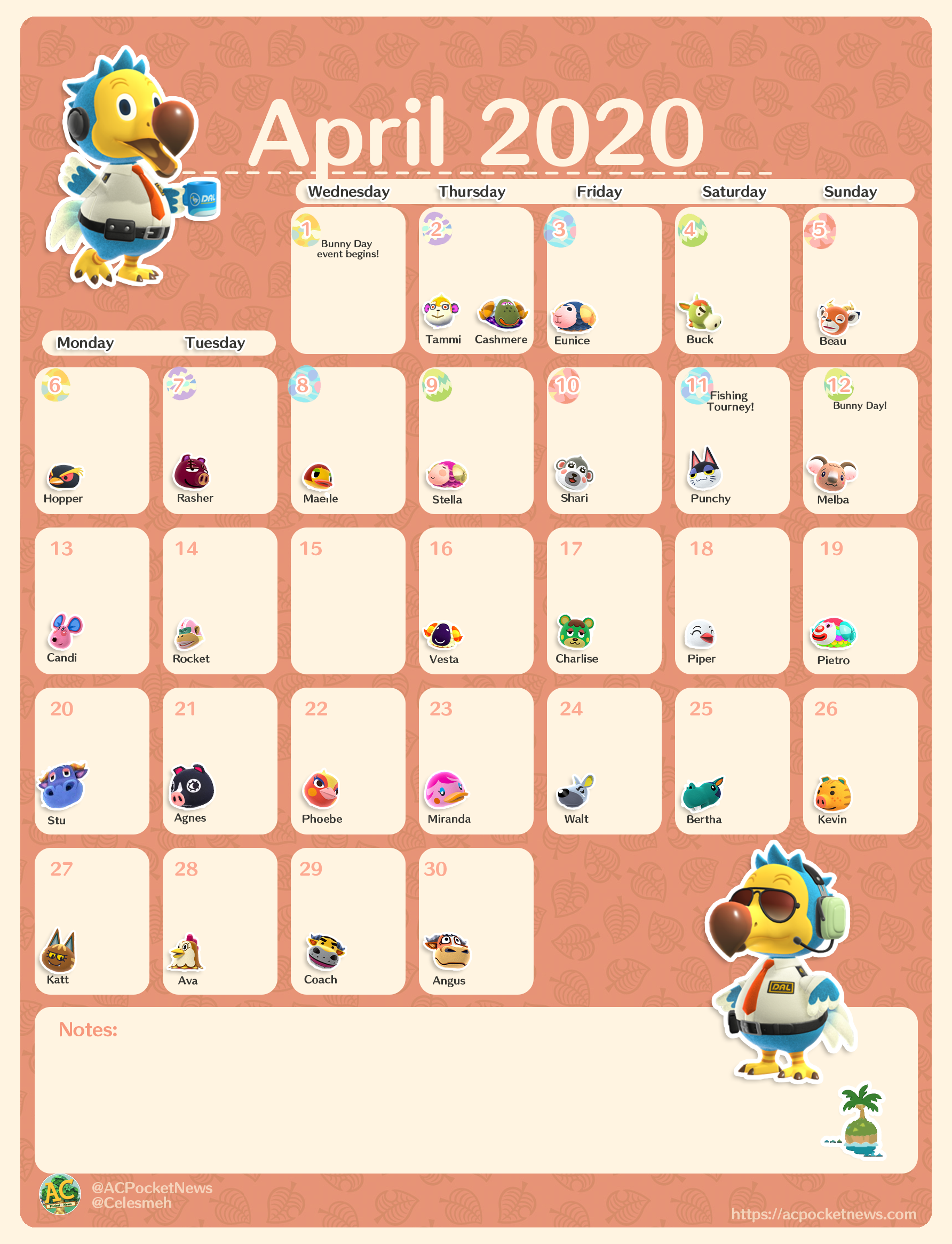 Animal Crossing Calendar Printable Study Planner