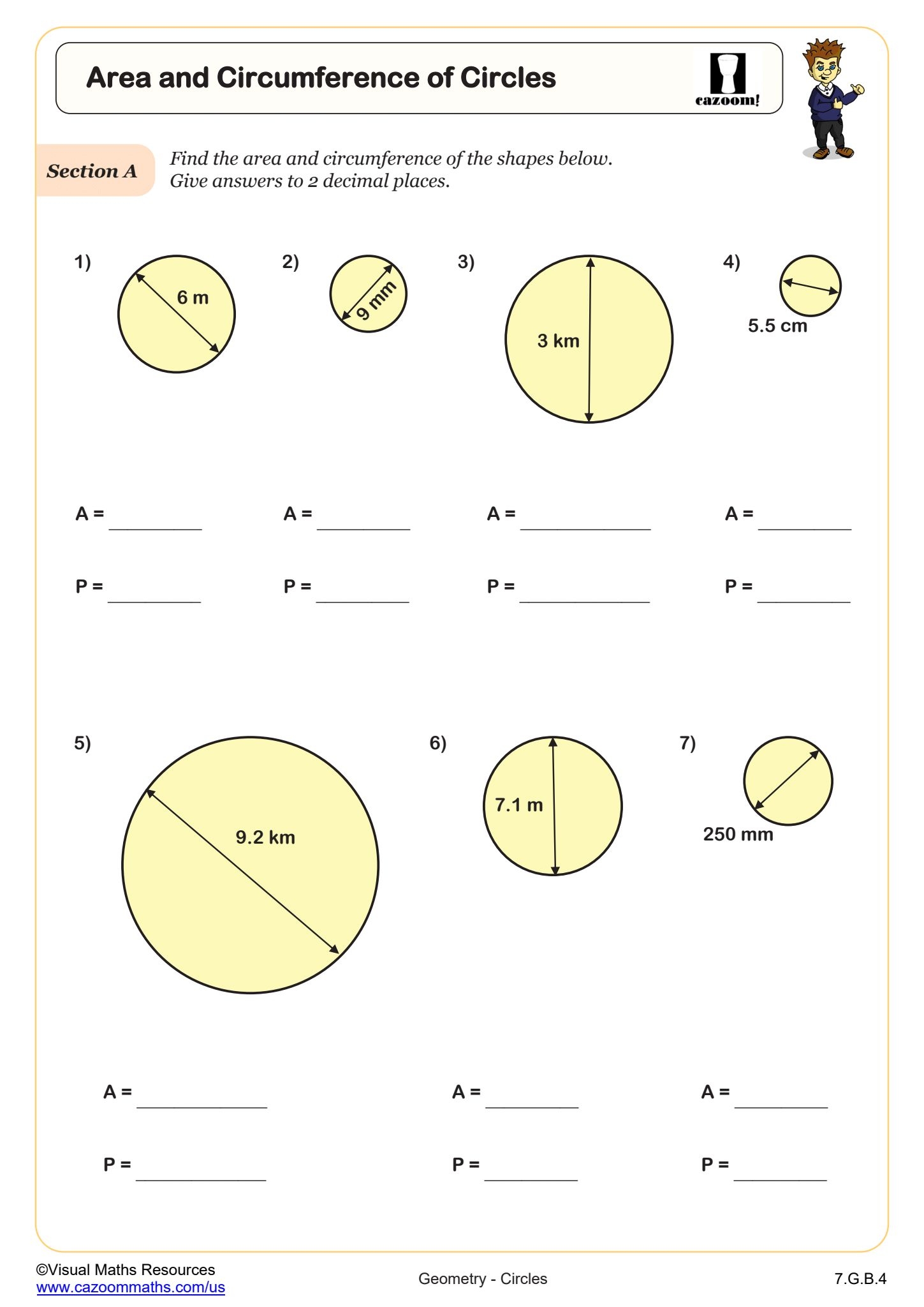 Area And Circumference Of Circles Worksheet 7th Grade PDF Worksheets