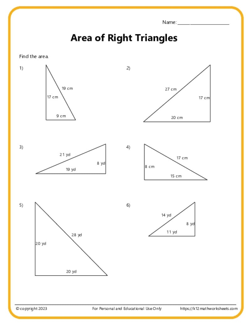 Area And Perimeter Of Triangles K12 Math Worksheets Area And Perimeter Of Triangles K12 Math Worksheets