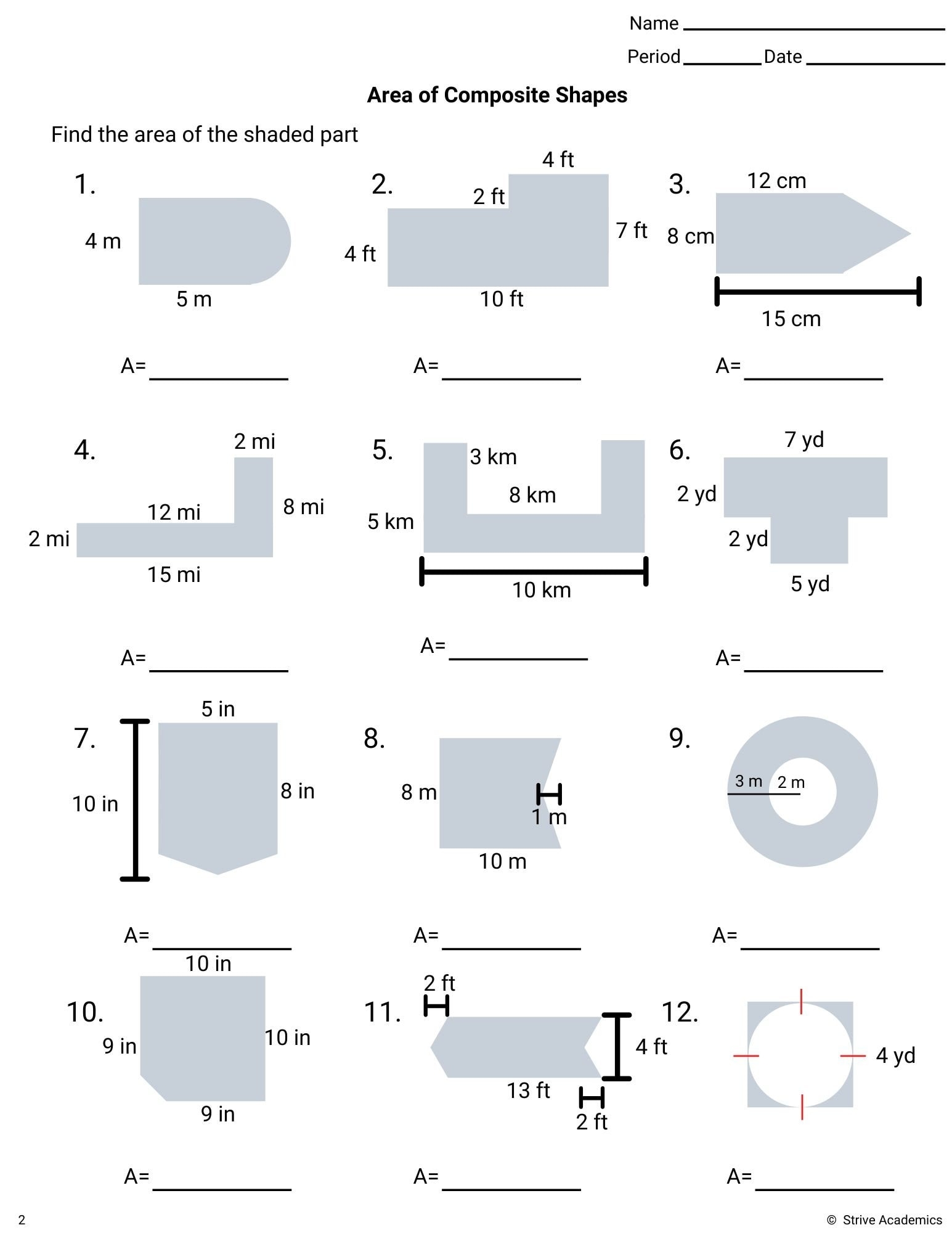 area of composite figures worksheet area of composite figures worksheet