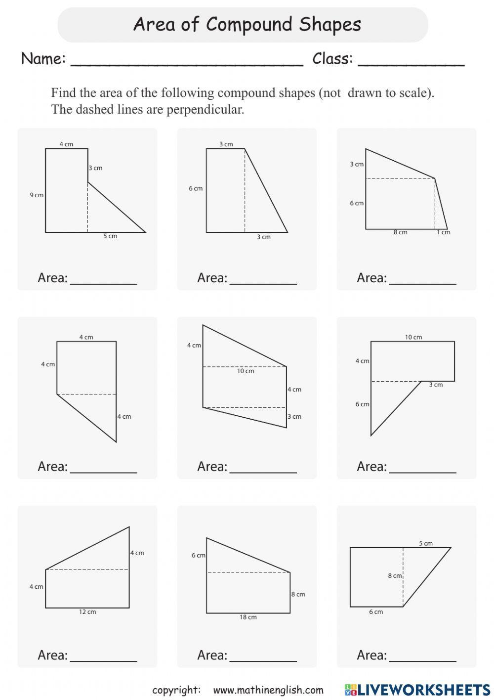area of compound shapes worksheet area of compound shapes worksheet