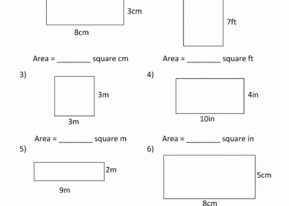 Area Of Rectangle Worksheets
