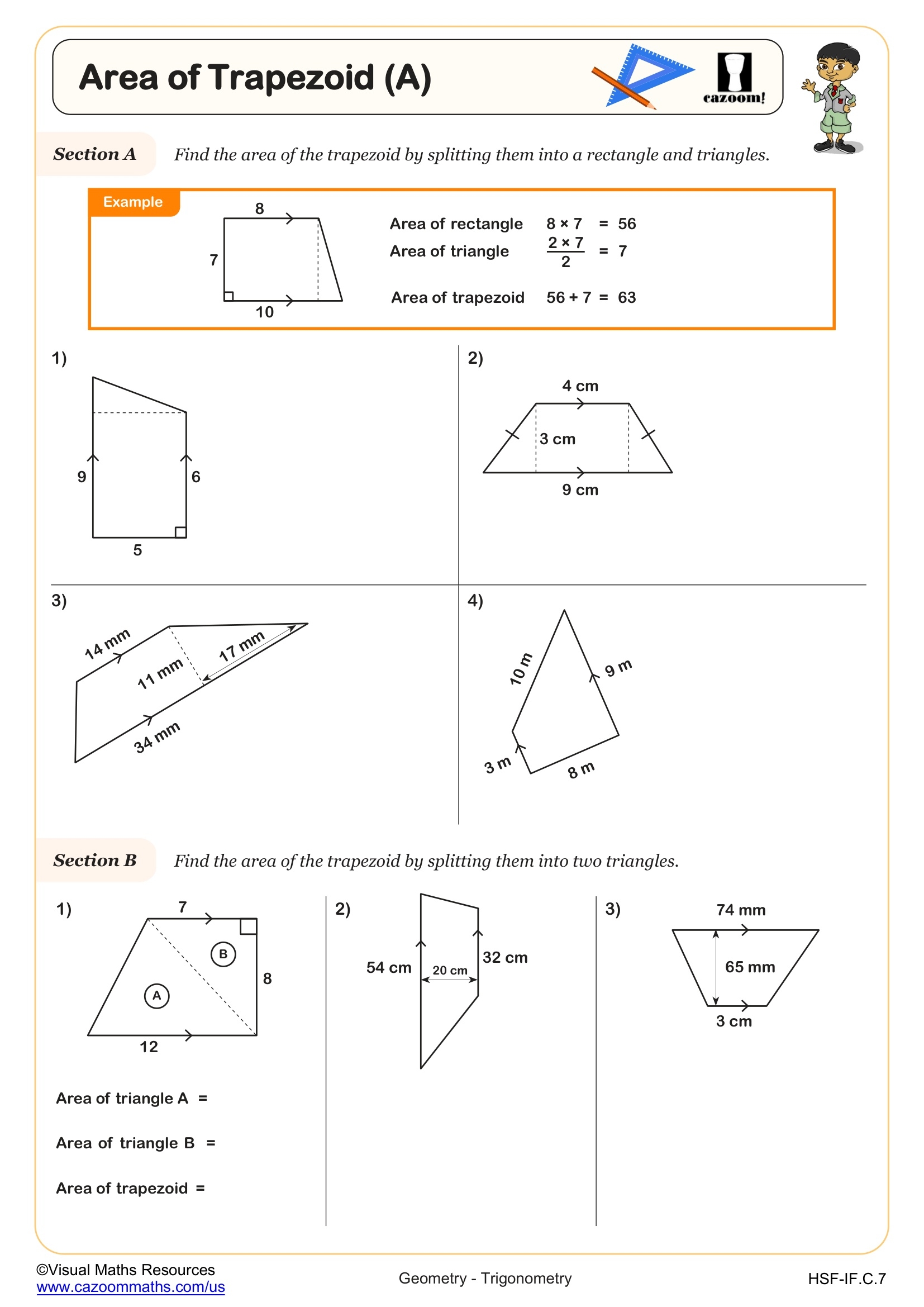Area Of Trapezoid A Worksheet Fun And Engaging 6th Grade Geometry Worksheet Area Of Trapezoid A Worksheet Fun And Engaging 6th Grade Geometry Worksheet