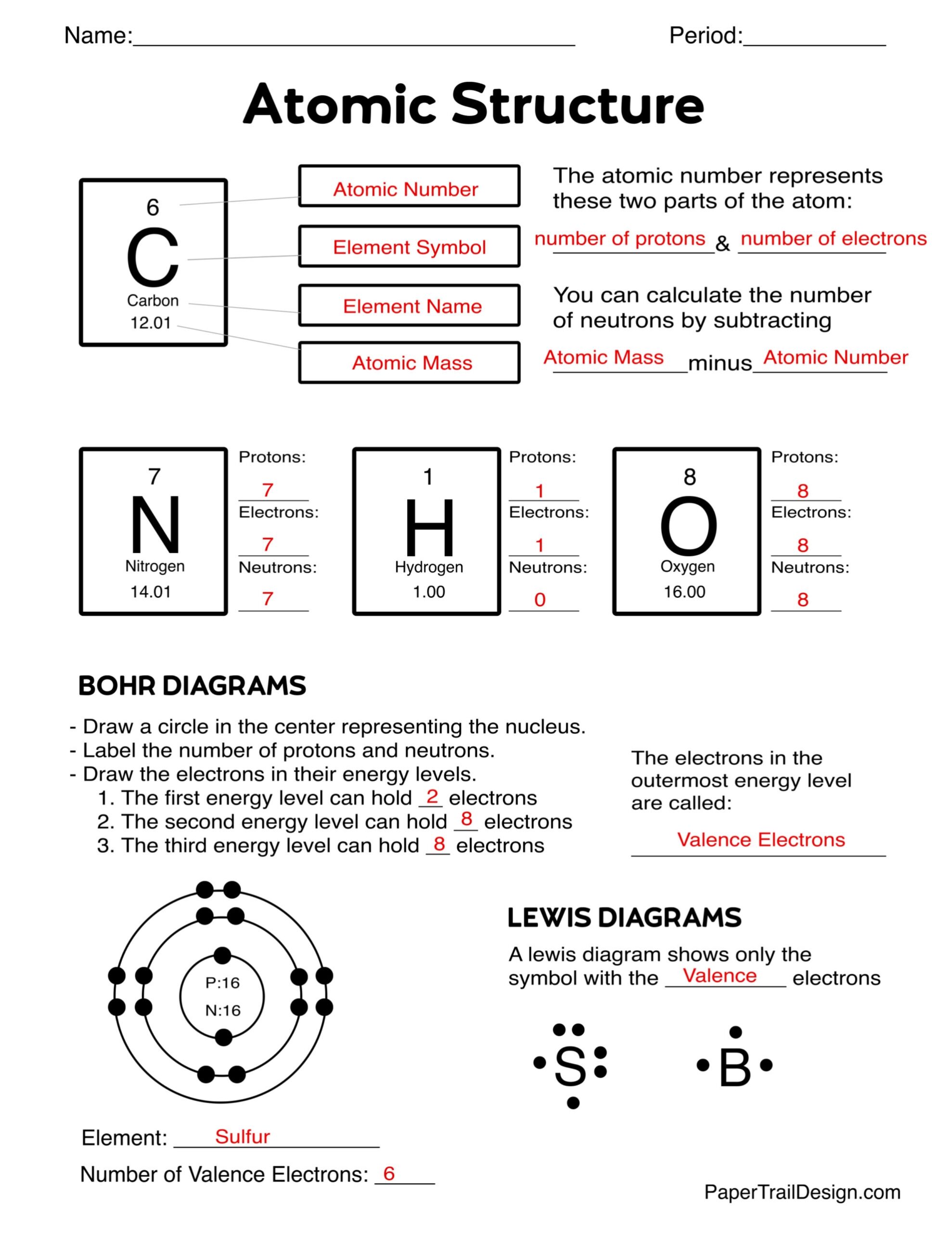 Atomic Structure Worksheet Paper Trail Design Atomic Structure Worksheet Paper Trail Design