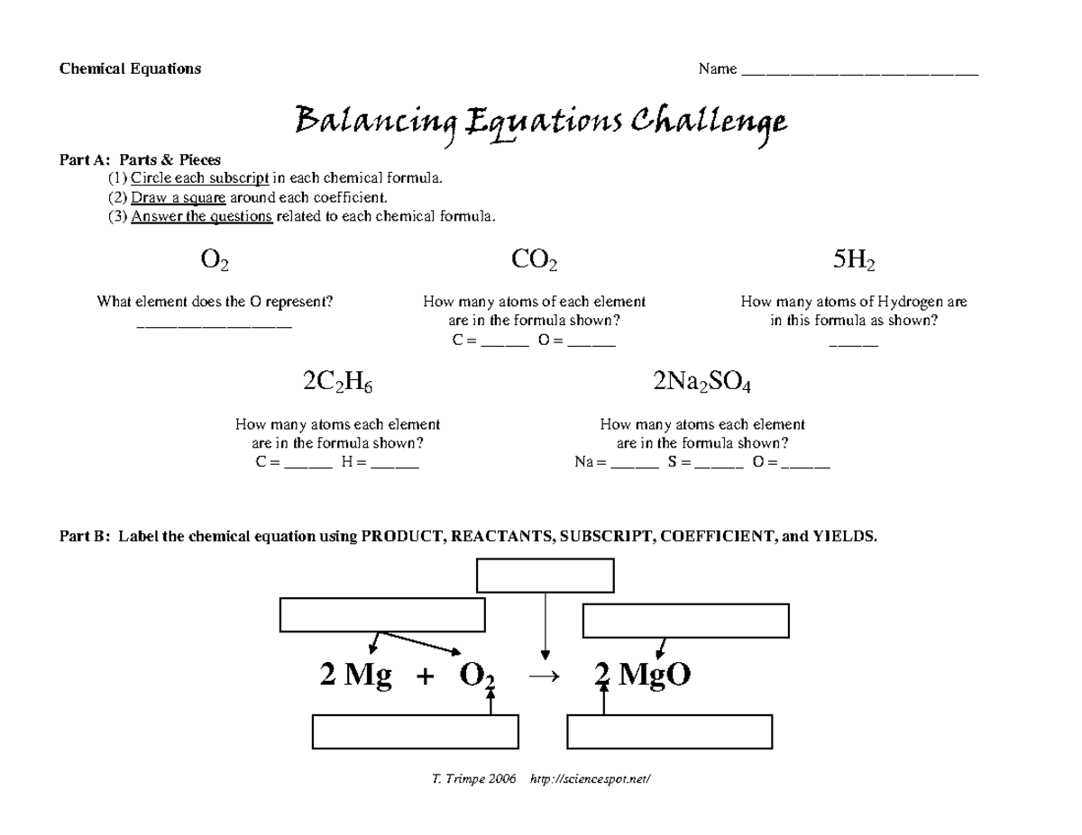 Balancing Chemical Equations Challenge Answer Key T Trimpe 2006 Studocu Balancing Chemical Equations Challenge Answer Key T Trimpe 2006 Studocu
