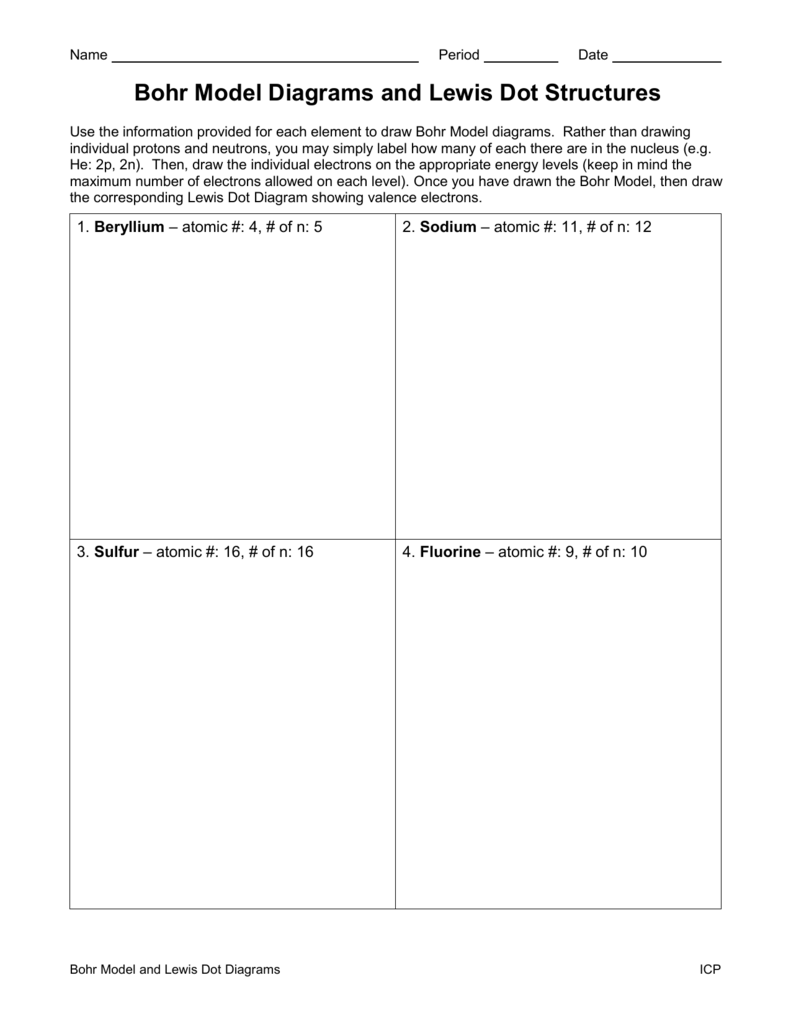 Bohr Model Lewis Dot Structure Worksheet