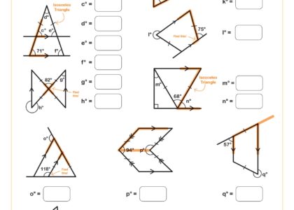 Calculating Angles B With Clues Worksheet PDF Printable Geometry Worksheet
