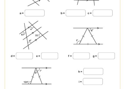 Calculating Angles On Parallel Lines With Transversals C Worksheet Fun And Engaging 8th Grade PDF Worksheets