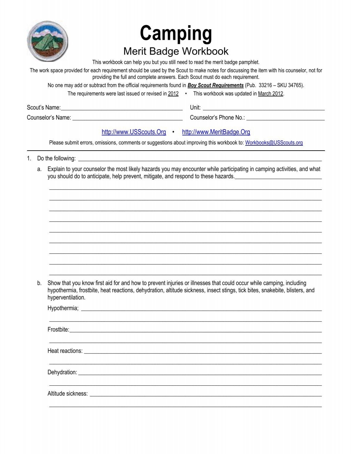 Camping Merit Badge Research Center Camping Merit Badge Research Center